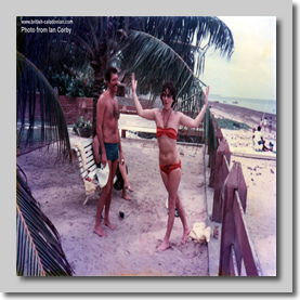 Lesley and John on the beach in Recife